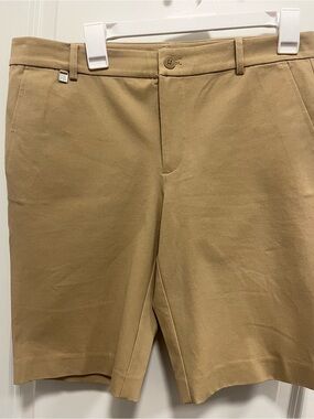 Lauren Ralph Lauren beige khaki casual chino shorts womens size 10 EUC